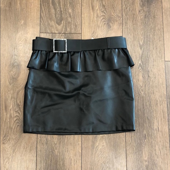 NWT Zara Belted Faux Leather Skirt Size L - Picture 7 of 13